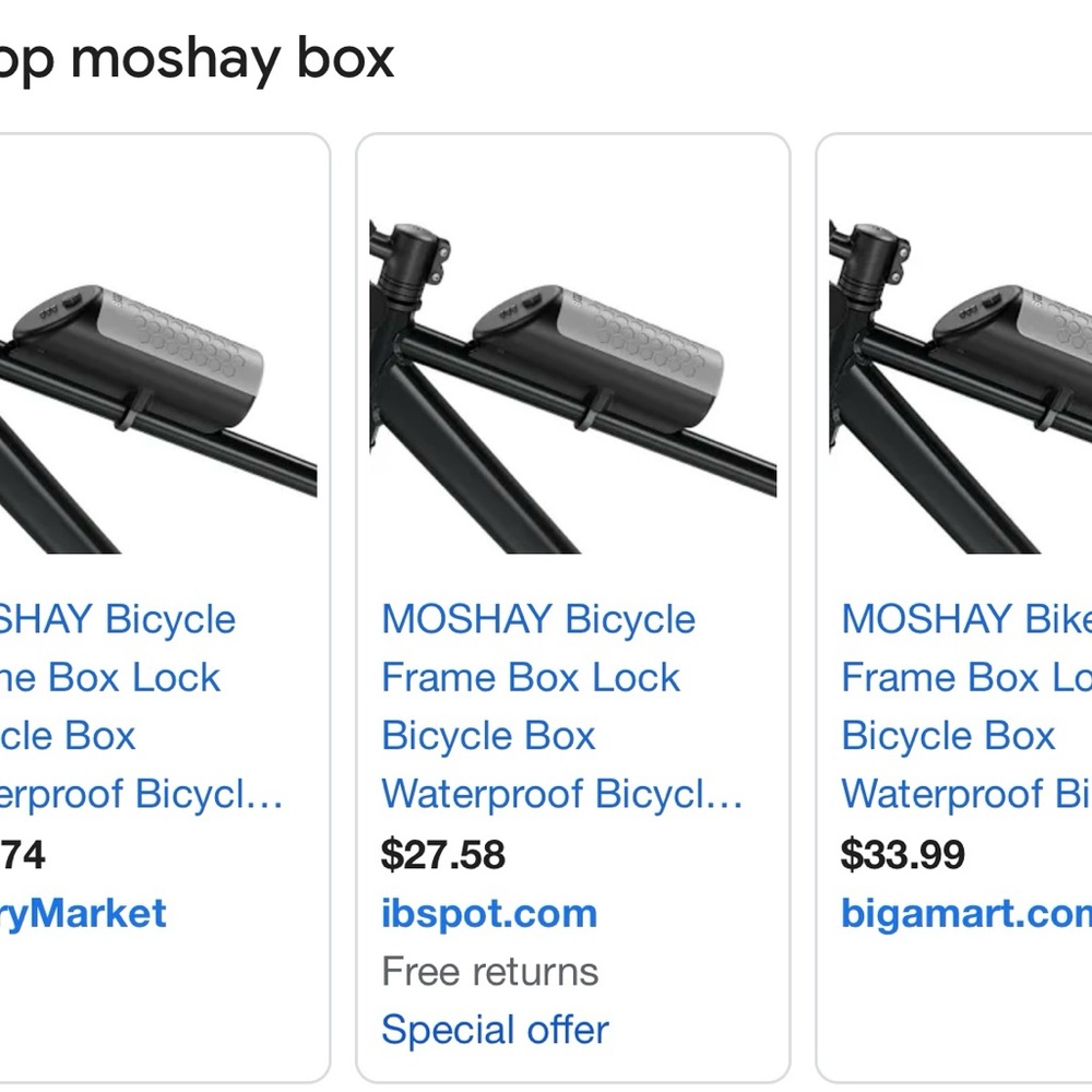 NIB Moshay Bicycle Frame Lock Box - Picture 7 of 7
